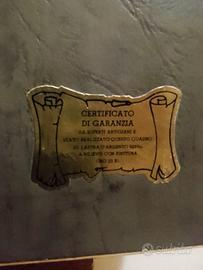 Quadro vintage argento/ oro 23kt