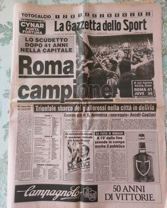 GAZZETTA DELLO SPORT ROMA CAMPIONE  D'ITALIA  1983