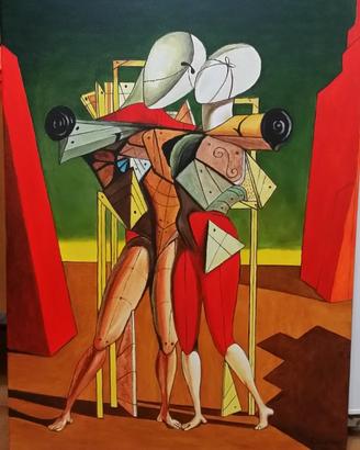 Quadro falso d'autore Dechirico Ettore e Andromaca
