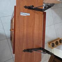 5 mensole in legno con supporti im ottone