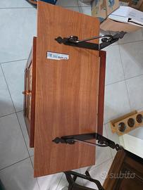 5 mensole in legno con supporti im ottone