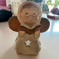 Angelo porta candela in ceramica
