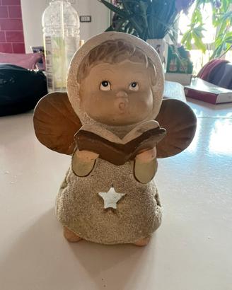 Angelo porta candela in ceramica