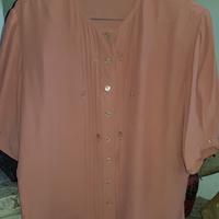 Camicia vintage donna seta color rosa antico