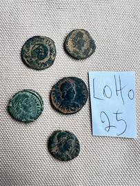 Lotto 25 Autentiche Monete Impero Romano Antico