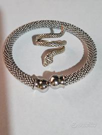 Bracciale steel più anello serpente