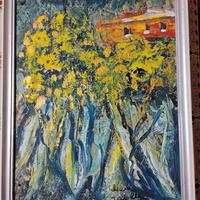 quadro acrilico su tavola a scaglie