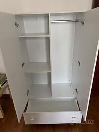 Armadio Giordani bianco per bambini