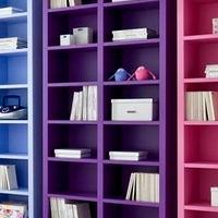 Libreria, mobile  a giorno, colore viola