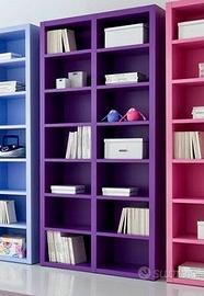 Libreria, mobile  a giorno, colore viola