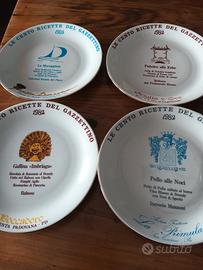 4 piatti da collezione "le cento ricette del Gazze