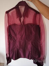 Camicia per cerimonie trasparente spalle/braccia