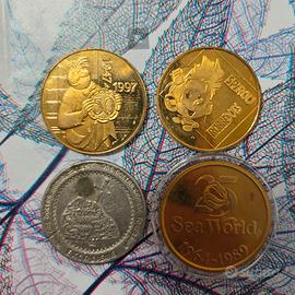 Lotto 4 gettoni/token vintage