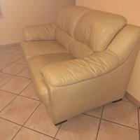 Divano in vera pelle bauer color champagne