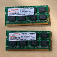 csx RAM 2x2GB DDR3 1066MHz SO-DIMM CSXO-D3-SO-1066