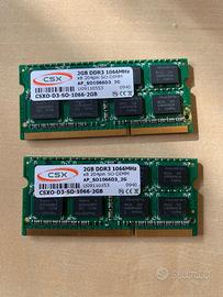 csx RAM 2x2GB DDR3 1066MHz SO-DIMM CSXO-D3-SO-1066