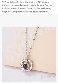 Collana con scritto "TI AMO" in 100 Lingue differe