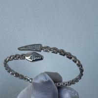 Bracciale massiccio in argento 925 rodiato