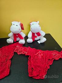 Slip natalizio rosso con pupazzo