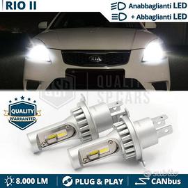 LAMPADINE LED H4 Per FARI KIA RIO 2 6500K 8000LM