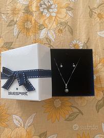 Collier di perle e orecchini in argento 925