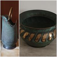 Portavaso in metallo da interno + brocca gigante 