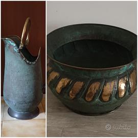 Portavaso in metallo da interno + brocca gigante 