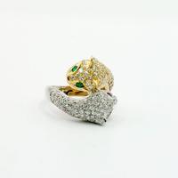 Anello oro 18 kt diamanti ct. 1.20 smeraldi rubini