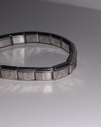 Bracciale con scritta GIULIA in acciaio estensibil
