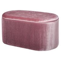 Pouf Panca Contenitore Moderna in Velluto Rosa per