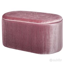 Pouf Panca Contenitore Moderna in Velluto Rosa per