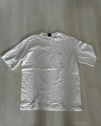 T-shirt Bershka Oversize Bianca Basic - Taglia L