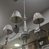 Lampadario 5 bracci shabby chic classico moderno