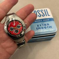 FOSSIL BLUE quadrante rosso e 3 indicatori