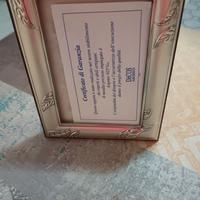 Portafotografie da tavolo in argento con certifica