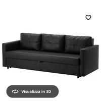 Divano pelle nero  ikea friheten 3 posti