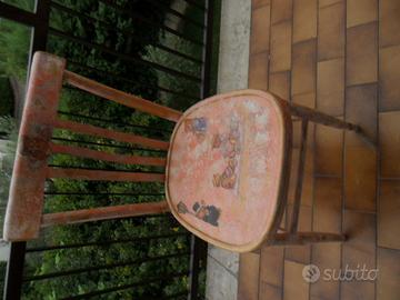 sedia decorata a decoupage