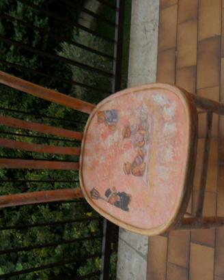 sedia decorata a decoupage