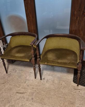 Poltroncine 1900 velluto bedermier