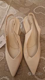 Slingback Stradivarius panna/burro n.37 nuove