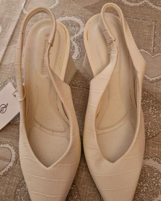 Slingback Stradivarius panna/burro n.37 nuove