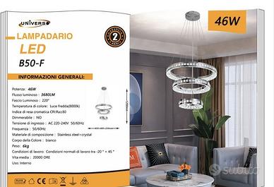 lampadario led moderno swarovsky