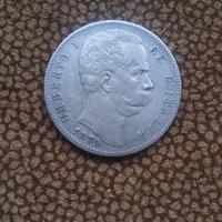 Argento 5 lire 1879 Moneta Regno d'Italia 