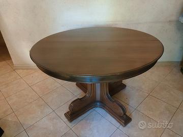 Tavolo rotondo allungabile in legno Luigi Filippo