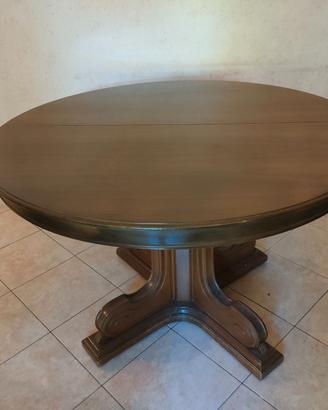 Tavolo rotondo allungabile in legno Luigi Filippo