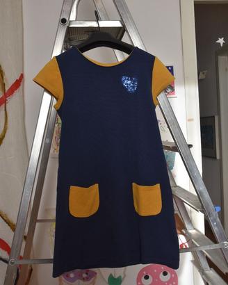 vestito blu/senape mezza stagione  DP am anni 8/10