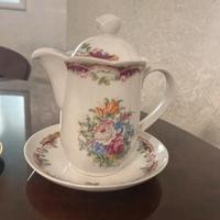 Teiera porcellana limoges francese dipinta a mano