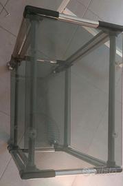 Carrello in vetro e metallo