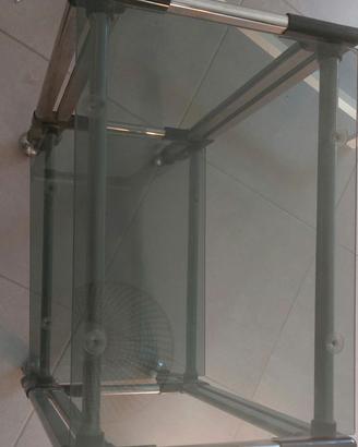 Carrello in vetro e metallo