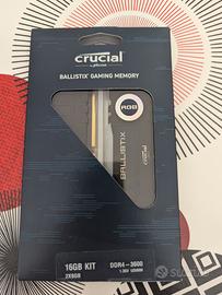  Ram crucial ballistix 16GB(8x2) 3600 ddr4 RGB